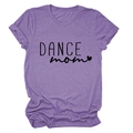 Dettaglio della t-shirt Dance Mom viola mélange con scollo rotondo e stampa slogan - Viola (Testo Nero)