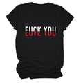 Detailed view of the creative text print on black cotton short sleeve crew neck T-shirt - Black (White Text)