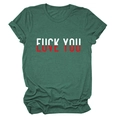 Dark green casual t-shirt with creative Love You and Fuck You graphic print - Retro Green (White Text)