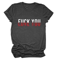 Detail of creative red and white Love You typography on dark grey cotton t-shirt - Heather Charcoal (White Text)