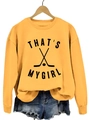 Sweatshirt jaune vif imprimé THAT'S MY GIRL et short en jean pour femmes en ensemble - Jaune (Police Noire)