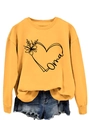 Yellow long sleeve oma sweatshirt with heart floral print and round neck design - Yellow (Black Letters)