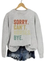 Sweat gris à col rond avec imprimé SORRY CAN'T HORSES et short en jean bleu - Gris