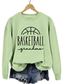 Mint green basketball grandma sweatshirt with long sleeves and ribbed crewneck - Olive Green Sweatshirt (Black Font)