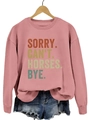 Sweat rose poudré avec imprimé Sorry Can't Horses Bye et short en jean bleu - Or rose