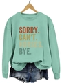 Sweatshirt vert menthe à col rond avec imprimé vintage Sorry Can't Horses Bye - Vert clair