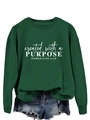 Détail du texte imprimé blanc sur la surface du sweat-shirt vert à col rond - S / Vert Foncé (Police Blanche)