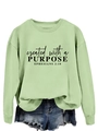 Detail of mint green crewneck sweatshirt showing black lettering and soft cotton texture - S / Olive Green (Black Font)