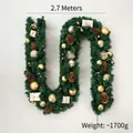 Ghirlanda natalizia 2,7m con palline dorate, pigne e piccoli pacchi regalo - Stile 2.7m / Oro