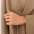 Golden chunky chain bracelet and ring set in minimalist urban style for women - Bracelet / 15+5cm / Gold