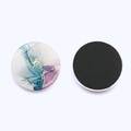 30mm crystal glass marble pattern fridge magnet with blue ink texture and magnetic back - Deep Blue Light Blue Purple Flowing Sand Style (JY008592-12)