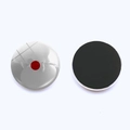 Round 25mm snooker billiard glass fridge magnets showing front and back magnetic side - White Cue Ball Style (JY008612-16)