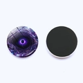 Detailed front and back view of 25mm galaxy nebula glass fridge magnets with magnetic backing - Deep Black Hole Style (JY008609-11)