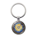 Détail du pendentif en vitrail avec une colombe blanche et des motifs de cathédrale - Motif Colombe du Saint-Esprit 7 (JY008599-Argent 7)