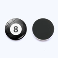 Round snooker 8-ball magnetic fridge sticker with glossy crystal glass finish - No.8 Black Style (JY008612-8)