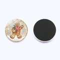 Christmas gingerbread man crystal glass fridge magnet with retro post card pattern - Gingerbread Man And Snowflakes Style (JY008618-12)