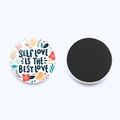 Magneti da frigo in vetro con design floreale motivazionale e retro magnetico decorativo - Illustrazione Floreale Self Love (JY008621-9)