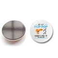 Round 30mm glass fridge magnet for Father's Day with tool graphics and quote on white background - If Pop-Pop Can't Fix It No One Can (BXT2525-16)