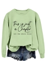 Detail showing the light green sweatshirt with slogan print and denim shorts outfit - S / Black Font / Olive Green