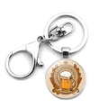 Detail of keychain with lobster clasp and beer theme glass pendant with Always On Tap text - Always On Tap (JY008655-14)