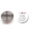 Round 25mm teacher appreciation glass fridge magnet with apple design and magnetic back - English Appreciation Apple Red Heart Style (BXT2526-25)