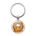 Dettaglio portachiavi con stampa Always On Tap Ice Cold Beer e motivi di grano dorato - Birra Gelata Grano (JY008651-14)