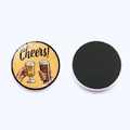 Oktoberfest beer fridge magnet with Cheers! illustration and black magnetic backing - Vintage Toasting Cheers Style (JY008656-10)