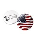 Spilla vintage bandiera USA con cabochon in vetro e bordo metallico argento seghettato - Stile Argento 9