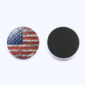 Vintage US flag glass refrigerator magnet with round magnetic backing 25mm diameter - Vintage Aged Flag (JY008692-2) / 25mm