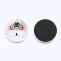 Detail view showing front and back of a Santa Claus snowman magnetic fridge magnet - Santa Face with Glasses (JY008707-6)