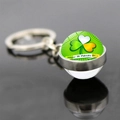 Macro shot of glass dome clover keychain with Irish flag colors for St. Patrick's Day - Happy St Patrick's Day Greetings Style 7 (JY008703-7)