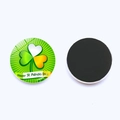 St. Patrick's Day fridge magnet with Irish flag clover design and black magnetic backing - Happy St Patrick Yellow Ribbon Style (JY008704-7)