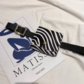 Chic zebra print belt bag with black leather strap and gold buckle for women - Black and White Zebra Pattern (Horse Pattern)