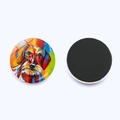 Round 25mm cartoon dog fridge magnet with colorful oil painting style and black magnetic back - Painted Art Dog Style (JY008743-10)