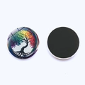 Colorful tree of life glass refrigerator magnets with strong magnetic backing for home decor - Brilliant Rainbow Tree Of Life Style (JY008747-4)