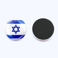 Round Israel flag fridge magnet with soccer texture and strong magnetic back - Football Texture Israel Flag (JY008782-11)