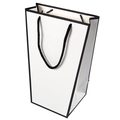 Bolsa de regalo trapezoide blanca minimalista con borde negro y asa para empaque - Blanco Borde Negro / 10 Piezas/Paquete (12*12*27cm)