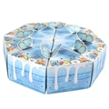Set of 10 light blue triangle cake-shaped gift boxes with 3D paper butterflies - 14.5*10.5*7.5cm / Blue Butterfly