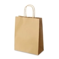 Klassische braune Kraftpapiertüte mit gedrehten Griffen für umweltfreundliche Verpackung - 125g Kraftpapier / Groß (26*12*32cm)