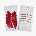 Set of four handmade red satin bows with gold twist ties for gift box packaging - Double-Layer Handmade Bowknot / 4 Pieces/Pack (10x13cm) / Red