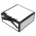 Minimalistische witte vierkante geschenkdoos met zwarte rand en satijnen lintstrik - Wit Zwart Trim Met Strik Stijl (HB0072) / 9x9x4cm (10 Stuks/Verpakking)