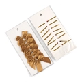 Set of 8 gold satin ribbon bows with metallic twist ties for gift packaging decor - Champagne
