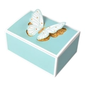 3D butterfly gift box in tiffany blue with white trim and glitter details - 3D Butterfly Style (HB0046-提夫尼蝴蝶) / 10pcs/Pack
