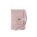 Mini cartera rosa para mujer de cuero sintético con correa de muñeca y cierre metálico - Rosa