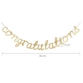 Golden glitter congratulations banner for graduation or wedding party decor, 140cm long - Congratulations / Set 1