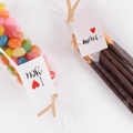 Geschenkverpackungs-Set mit Klarsichtbeuteln, Bindekabeln und Herz-Geschenkanhängern - ILOVEYOU Stil