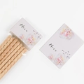 Lindas tarjetas de menú florales para bolsas de panadería con flores suaves - 15 Piezas/juego Flor De Merci De Color Claro; Opp 6*28cm