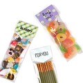 Niedliches Set aus OPP-Beuteln und Deko-Karten im koreanischen Stil für Gebäck und Geschenke - Smile Lila Gepunktet