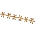 10m metallic gold snowflake ribbon for Christmas tree decoration and gift wrapping - Snowflake / Gold