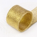 Metallic gold ribbon roll with mesh texture for premium gift boxes and craft packaging - Gold Metallic Glitter Style (HB60003-1)